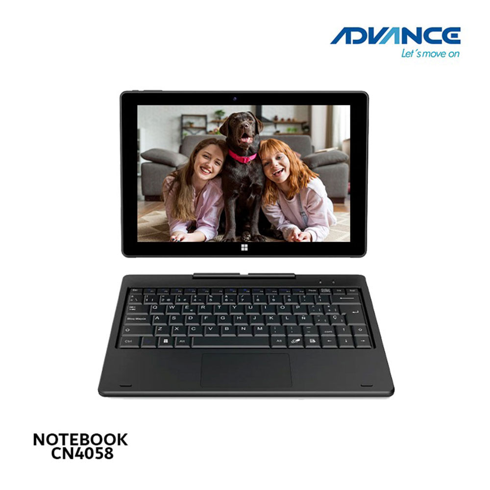 Imagen 2 del producto Laptop Advance CN4058 2 en 1 10.1"" Celeron N4020, 128GB EMMC, 8GB RAM, Windows 11, pantalla táctil, negro