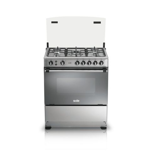 Cocina de pie Sole Dubai 76 cm, 103 litros, 5 quemadores, GLP/GN,&nbsp;plateado