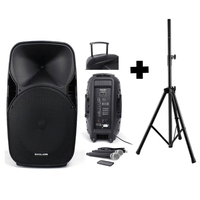 Combo: Parlante de torre bluetooh Halion PHA15AL 800W + soporte tripode parante SPS502M