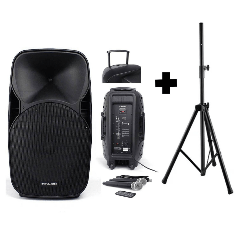 Imagen 1 del producto Combo: Parlante de torre bluetooh Halion PHA15AL 800W + soporte tripode parante SPS502M