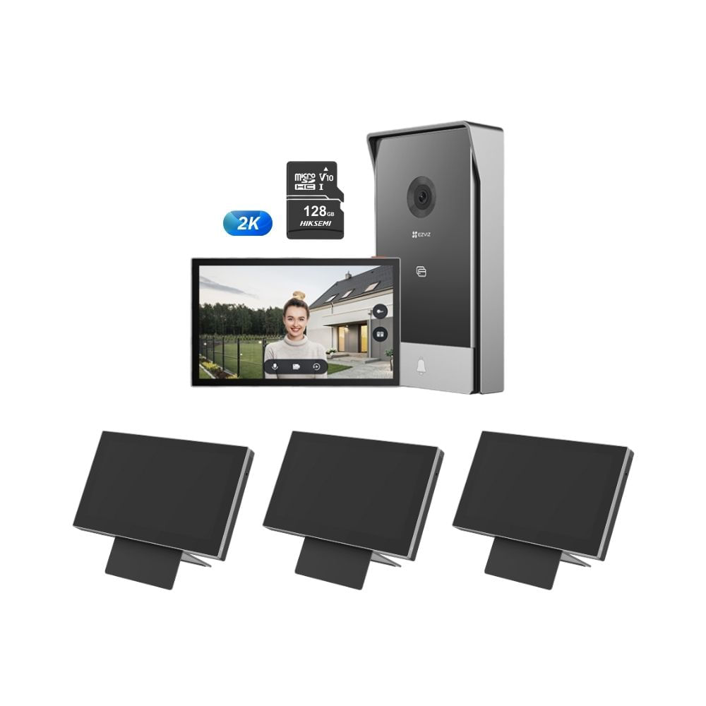 Videoportero doméstico HP7 2K + 3 Unid Monitor Táctil Inteligente SD7- Ezviz