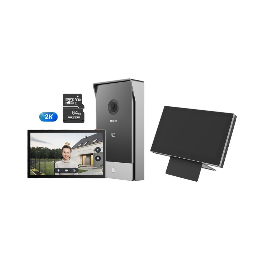Videoportero doméstico HP7 2K + Monitor Táctil Inteligente SD7 + Micro SD 64gb - Ezviz