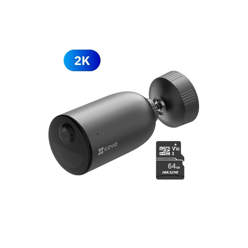 Cámara de seguridad Ezviz para exterior EB3 2K + Micro SD 64gb - Negro