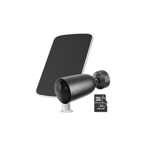 Kit de cámara de seguridad Ezviz para exterior EB3 2K + Panel Solar + Micro SD 64gb - Negro