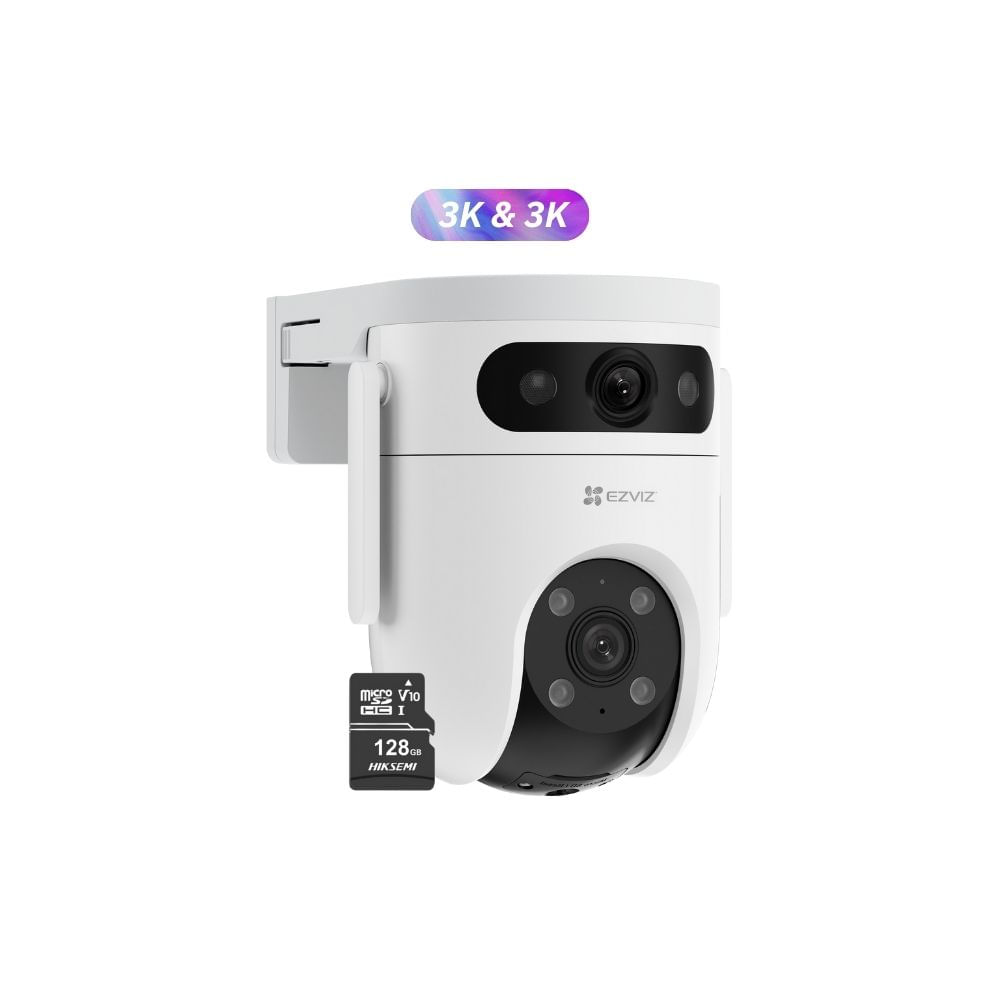 Cámara de seguridad Ezviz para exterior H9C Dual 3K + Micro SD 128gb - Blanco