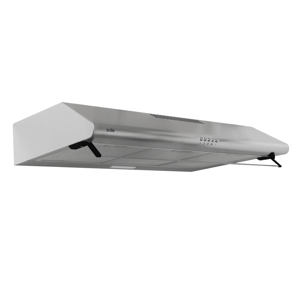 Campana extractora Sole Hera 1 motor 95W, 80 cm, 3 niveles de absorción, plateado