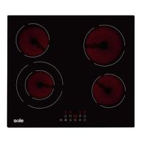 Encimera Sole S-SOLCO071 60 cm, vitrocerámica, 4 quemadores, eléctrica, negro