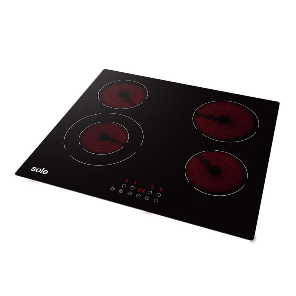 Imagen 2 del producto Encimera Sole S-SOLCO071 60 cm, vitrocerámica, 4 quemadores, eléctrica, negro