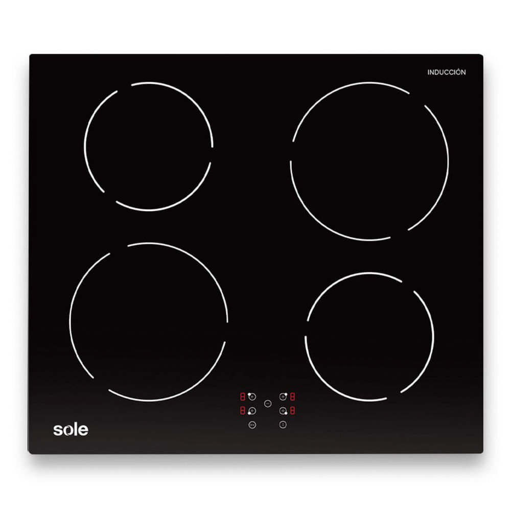 Encimera Sole S-SOLCO072 60 cm, inducción, 4 quemadores, negro