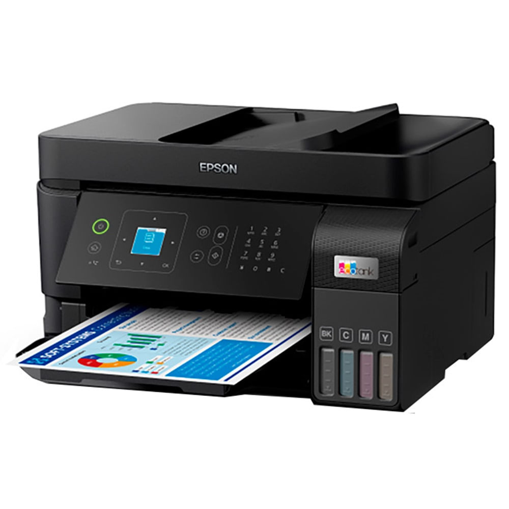 Imagen 2 del producto Impresora multifuncional Epson EcoTank L5590, inyección de tinta, inalámbrica, Wi-Fi, con tanques recargables + 4 botellas de tintas