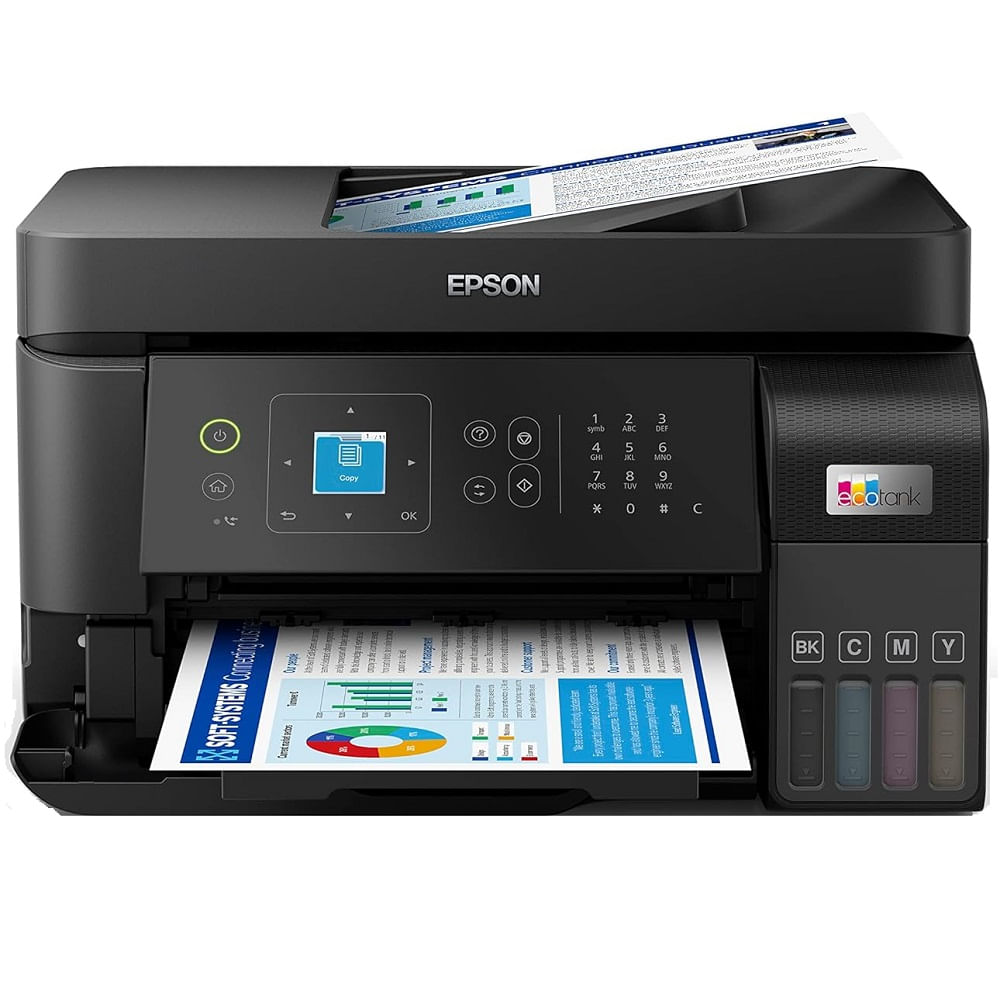 Impresora multifuncional Epson EcoTank L5590, inyección de tinta, inalámbrica, Wi-Fi, con tanques recargables + 4 botellas de tintas
