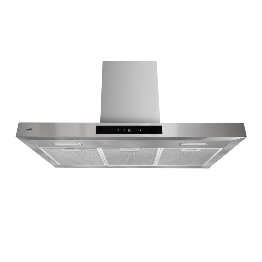 Campana decorativa Sole Onyx-T 1 motor 210w, 90 cm, 3 niveles de absorción, plateado