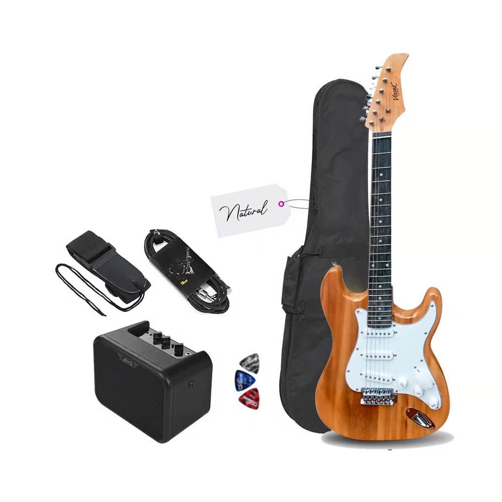 Imagen 1 del producto Guitarra Electrica Strato Natural + Amplificador Joyo MA-10E