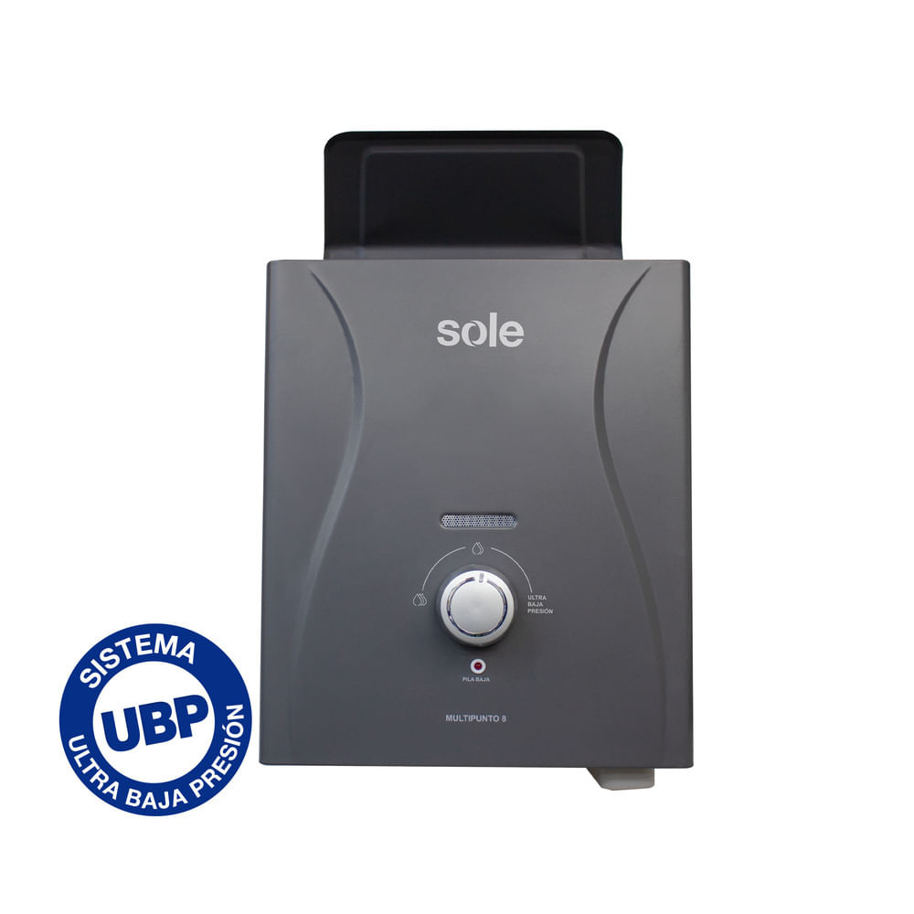 Imagen 2 del producto Calentador instantáneo Sole multipunto GLP, 8 litros C/Acc, gris