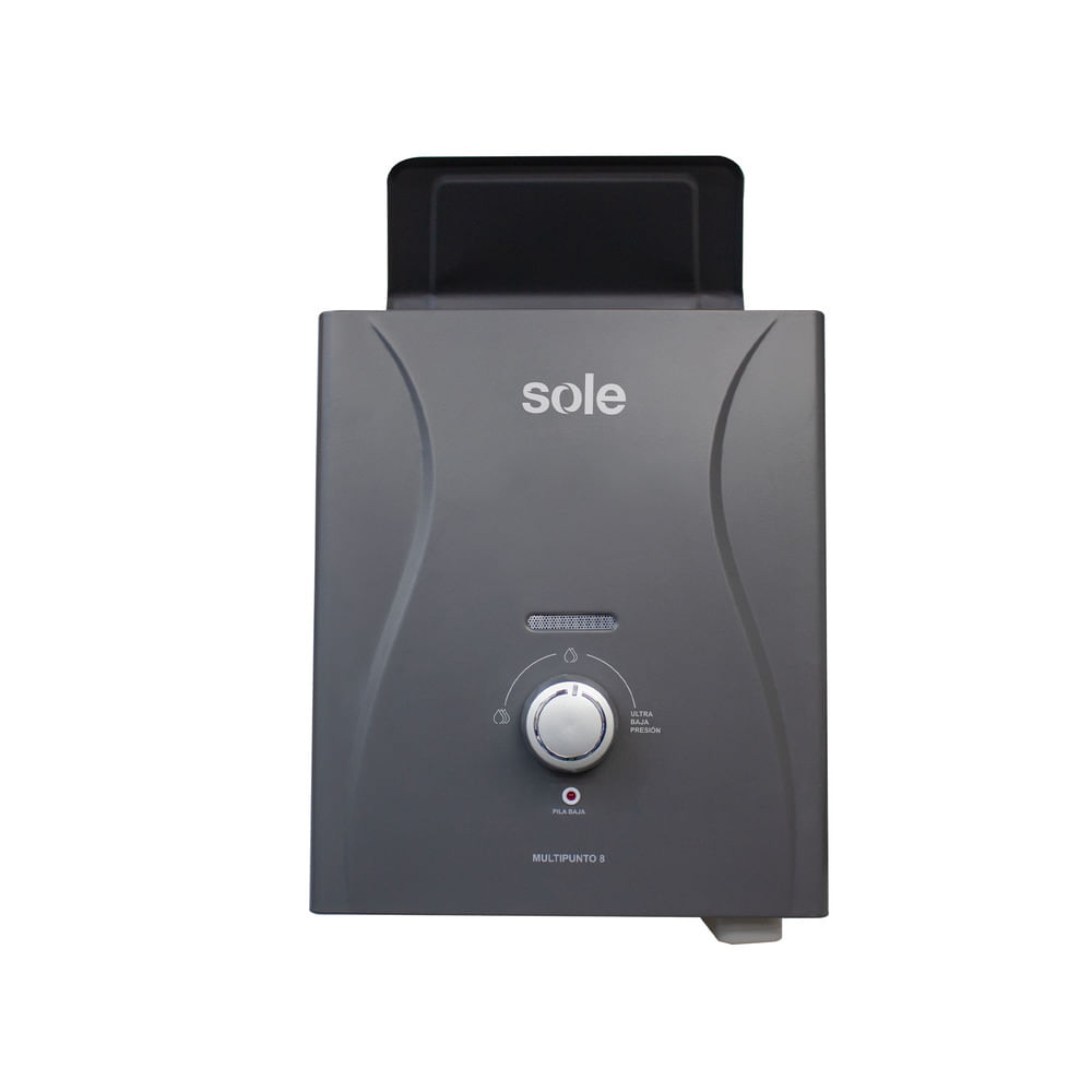 Calentador instantáneo Sole multipunto GLP, 8 litros C/Acc, gris