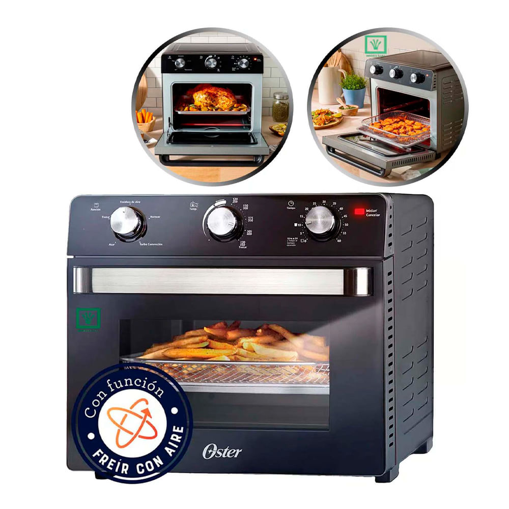 Horno con freidora de aire Oster TSSTTVMAF1NS 1700 w, 22 litros, negro