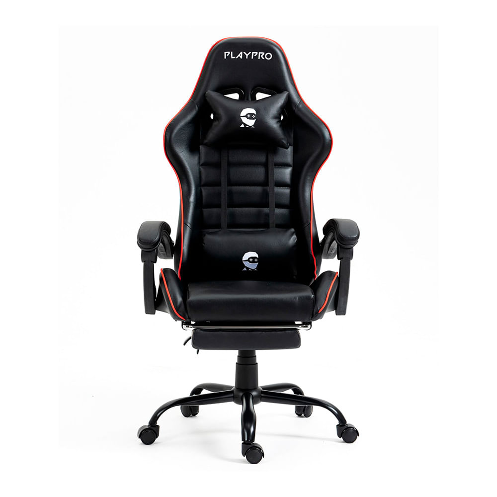 Imagen 2 del producto Silla Gamer con masajeador lumbar Playpro X1, base de metal, rojo