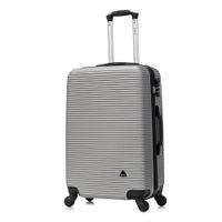 Maleta de bodega Dukap Royal 24"", 4 ruedas 360°, cerradura de combinación, ABS resistente, plateado