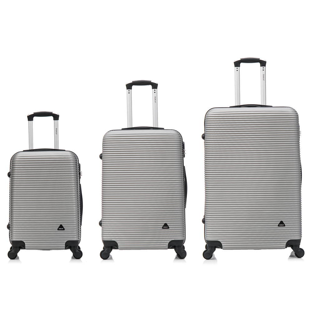Imagen 2 del producto Maletas de viaje Set de 3 Dukap Royal 51, 61 y 71 cm, 4 ruedas, plateado