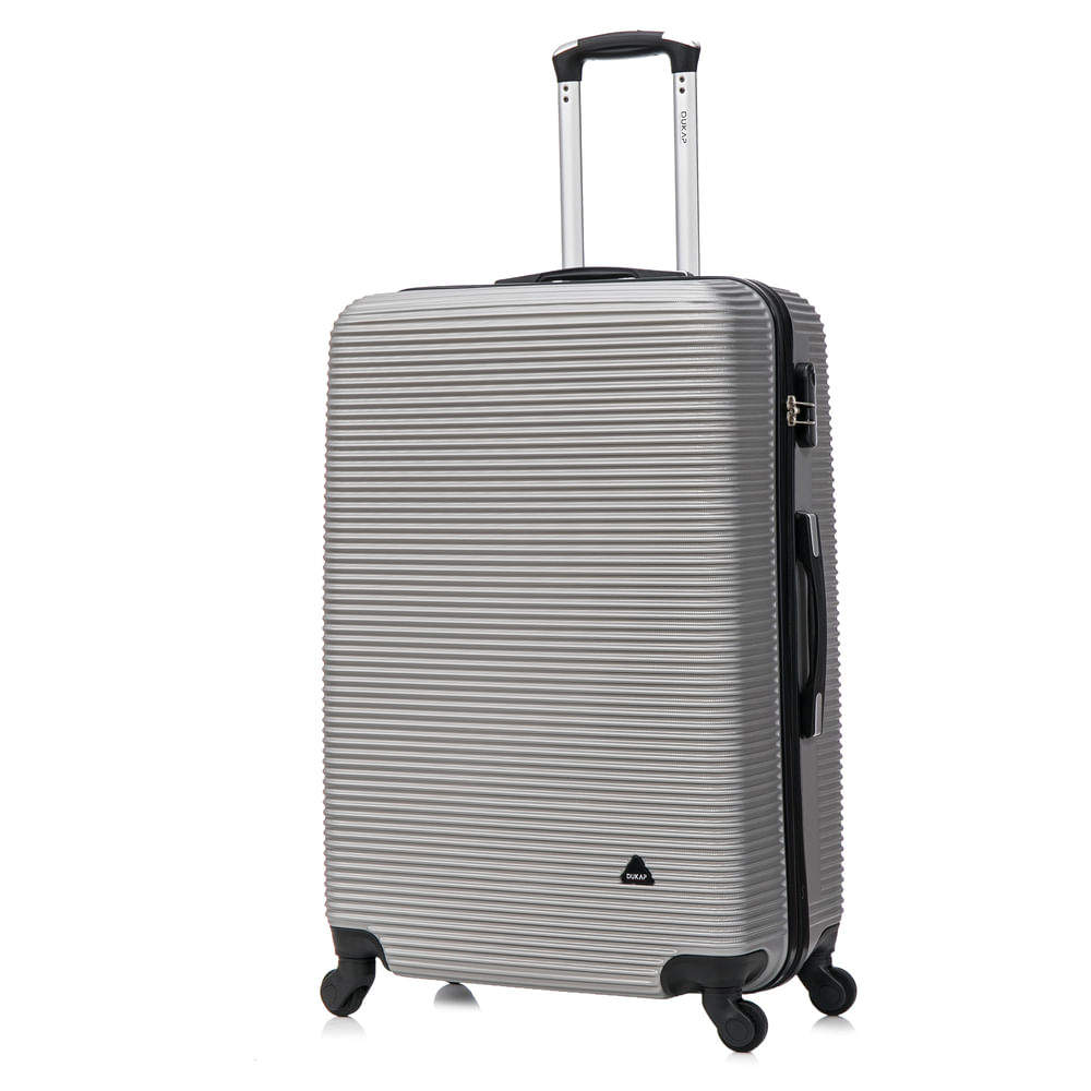 Maleta grande Dukap Royal, 4 ruedas, capacidad 23 kg, plateado