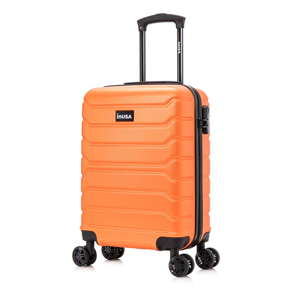 Maleta de cabina InUSA Trend, 4 ruedas dobles, capacidad 10 kg, naranja