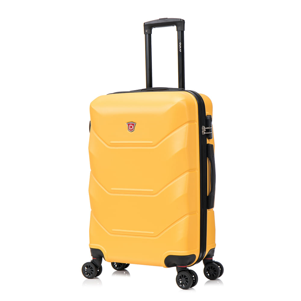 Maleta mediana Dukap, 4 ruedas dobles, capacidad 15 kg, Zonix, mostaza