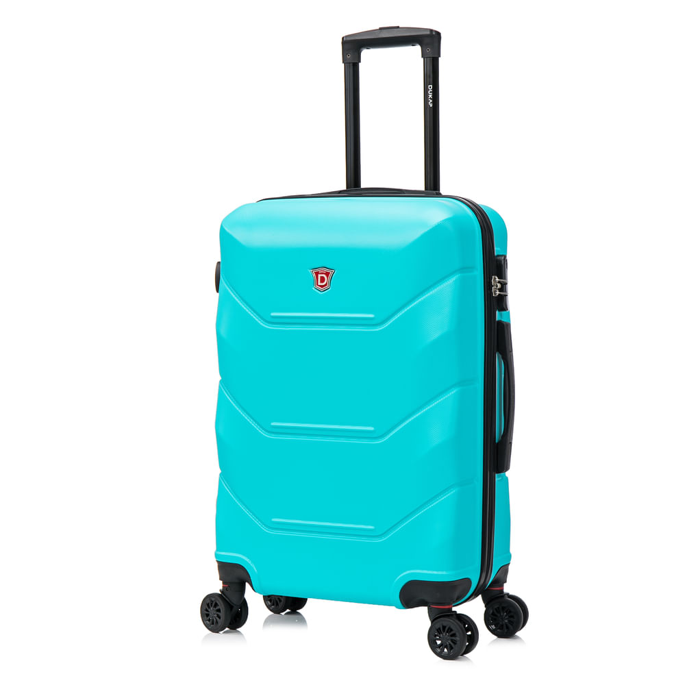 Maleta mediana Dukap Zonix 15kg, 4 ruedas dobles 360°, cerradura 3 dígitos, diseño liviano y resistente, turquesa