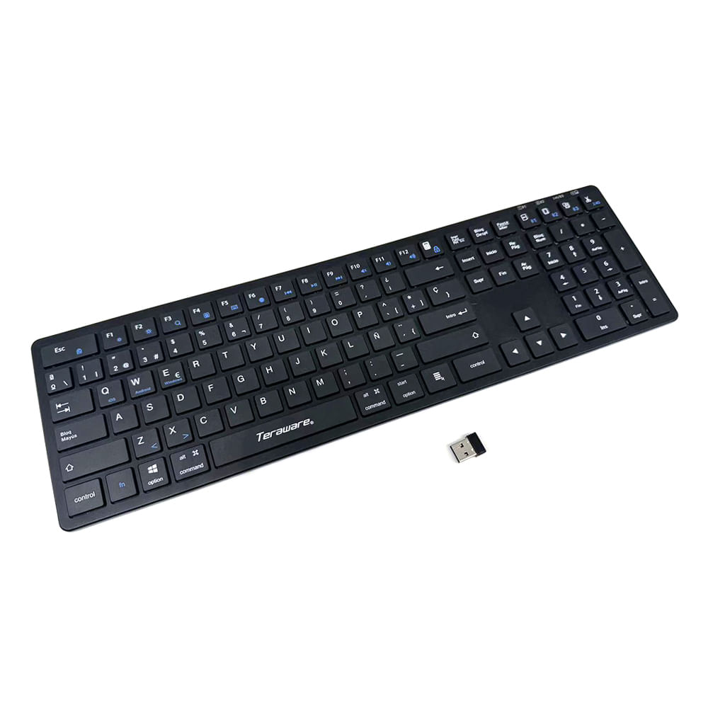 Teclado inalámbrico Coolbox Teraware TERATEC100-BK bluetooth y USB Tipo-C, mecánico, recargable 100%, español, negro
