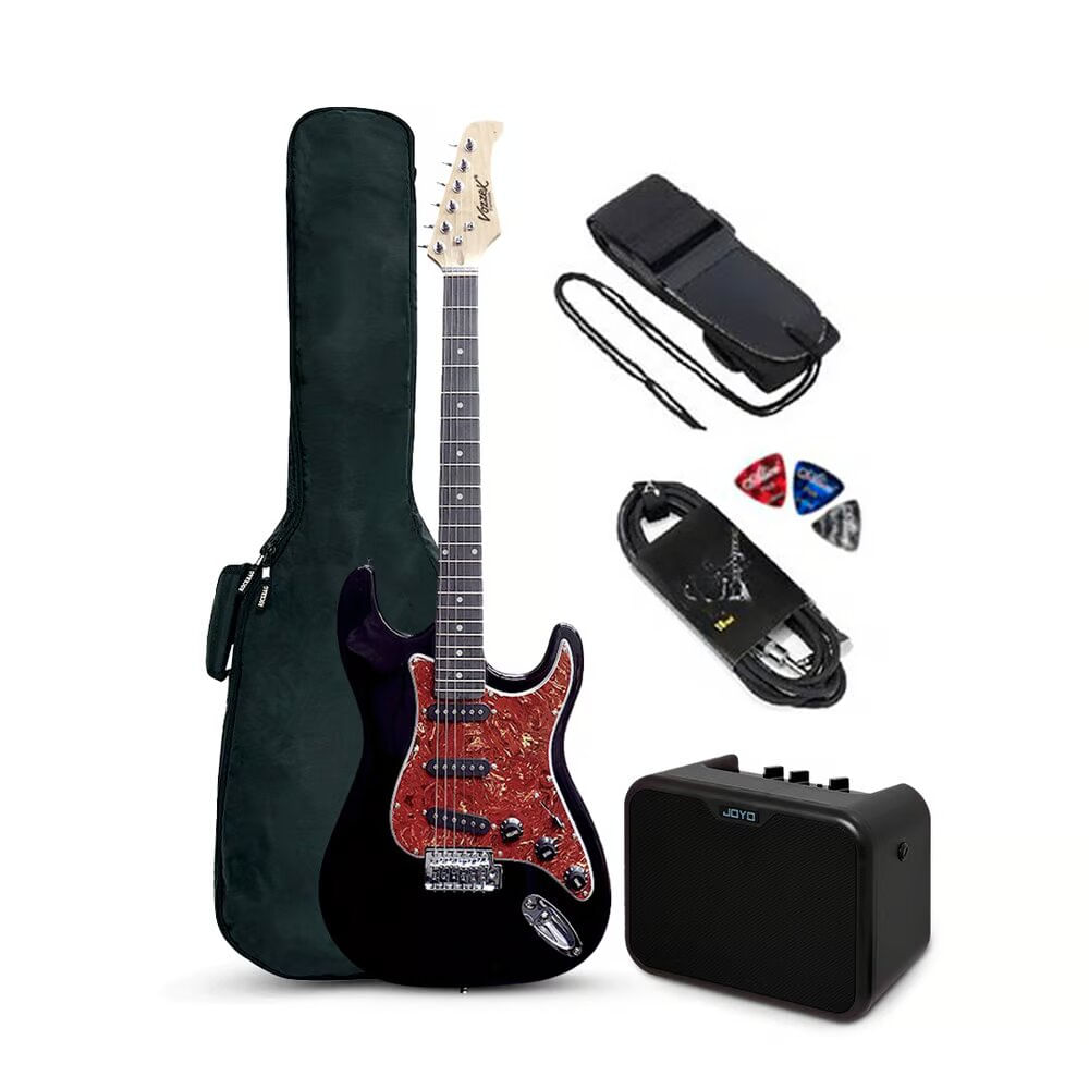 Guitarra Electrica Strato Black RD  + Amplificador Joyo MA-10E