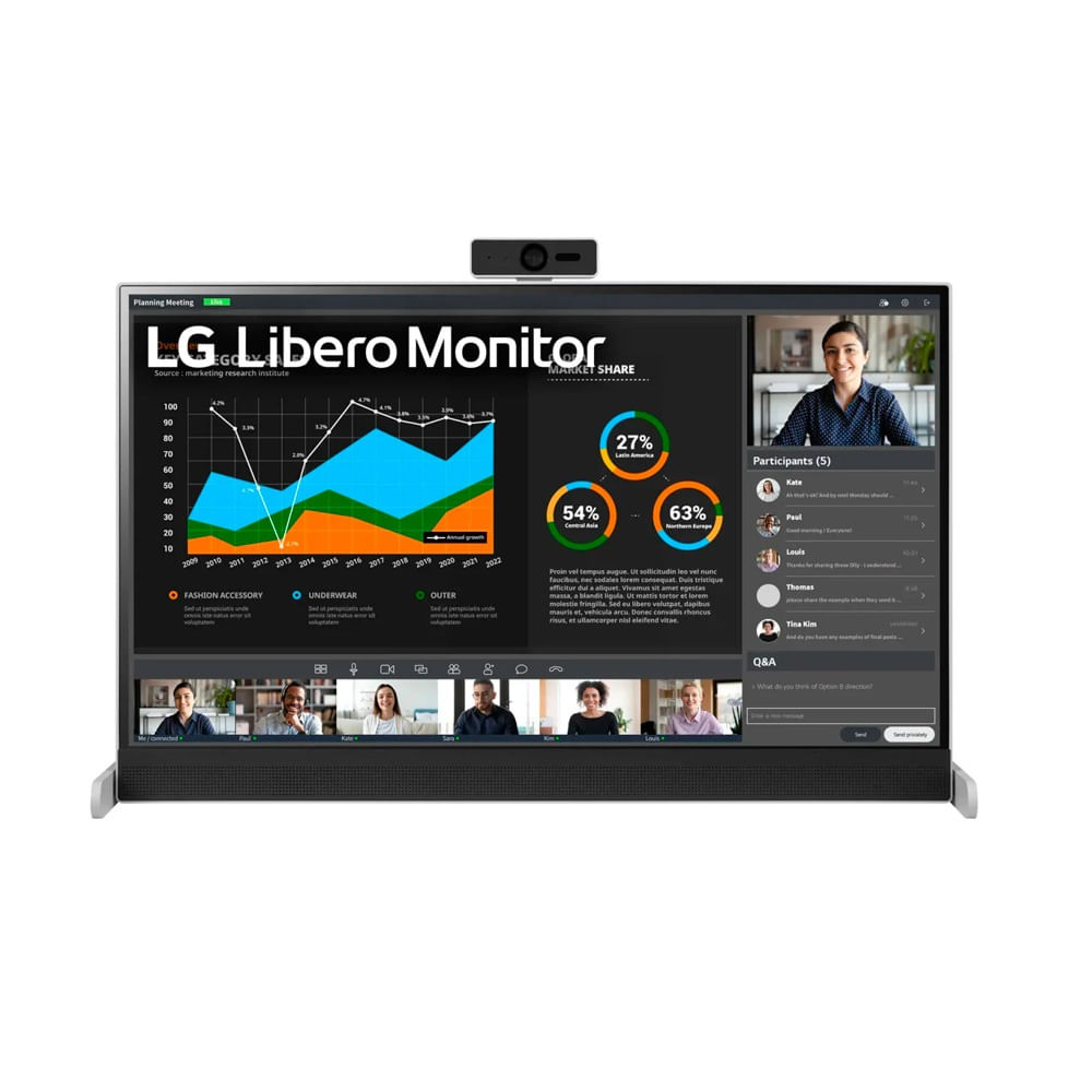 Imagen 2 del producto Monitor LG Libero QHD de 27"" (2560 x 1440) IPS, con cámara web Full HD desmontable, HDMI, USB Tipo C, blanco