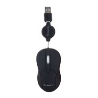 Mouse mini alámbrico Coolbox Teraware, cable retráctil, 800 dpi, 3 botones, negro (reempacado)