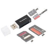 Lectora de tarjeta Coolbox Teraware RM-01 conector USB para SD/MMC/MS/M2/MICRO SD, 480 Mbps, luz led, negro (reempacado)