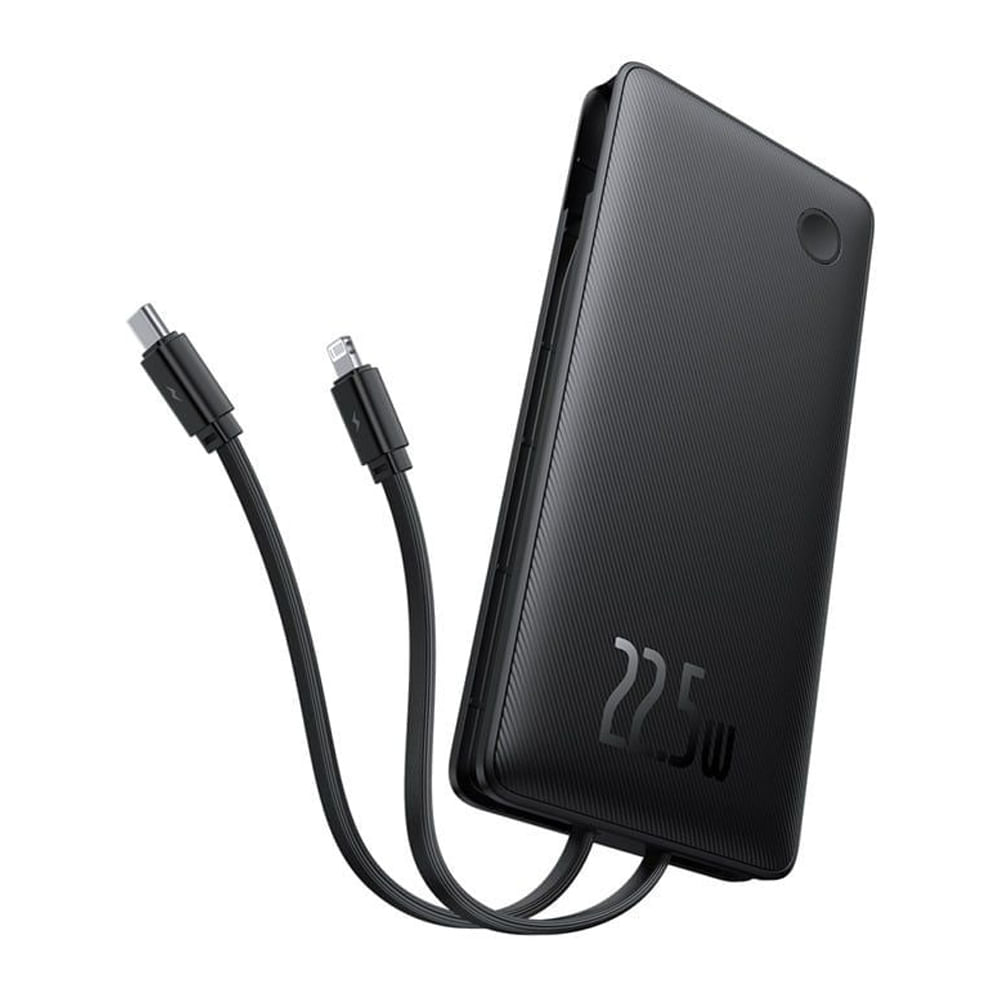 Imagen 2 del producto Batería externa Baseus 10000 mAh, 22.5W, 1 Tipo-C, 1 ligthning, carga rápida, negro