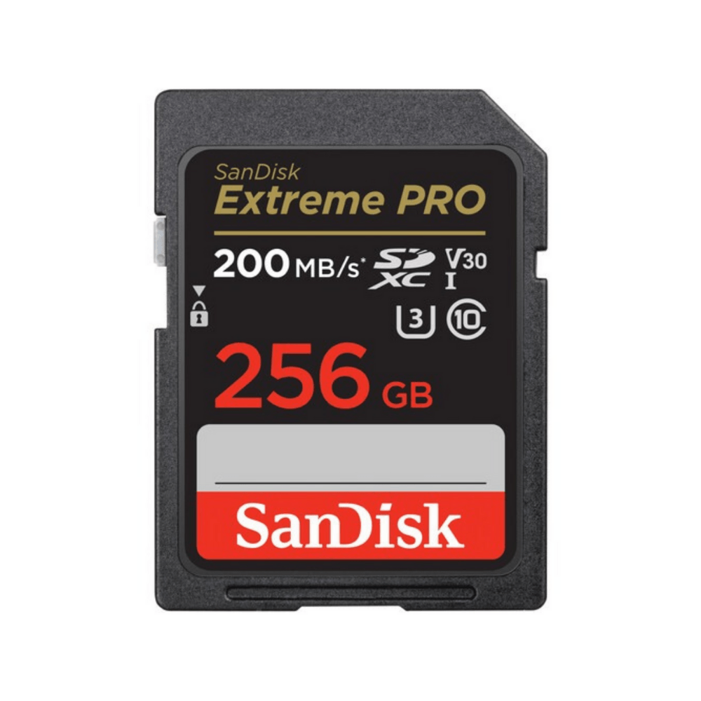 Memoria SanDisk Extreme PRO SD 256GB 200MB/s, UHS-I, C10, U3, V30, Video 4K UHD