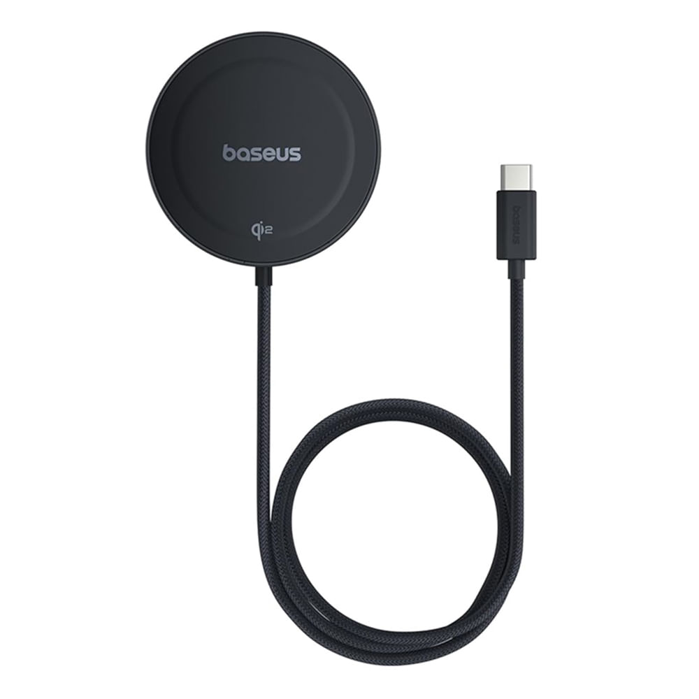 Cargador inalámbrico Baseus Magnética QI2 15W, 1 m, para iPhone, negro