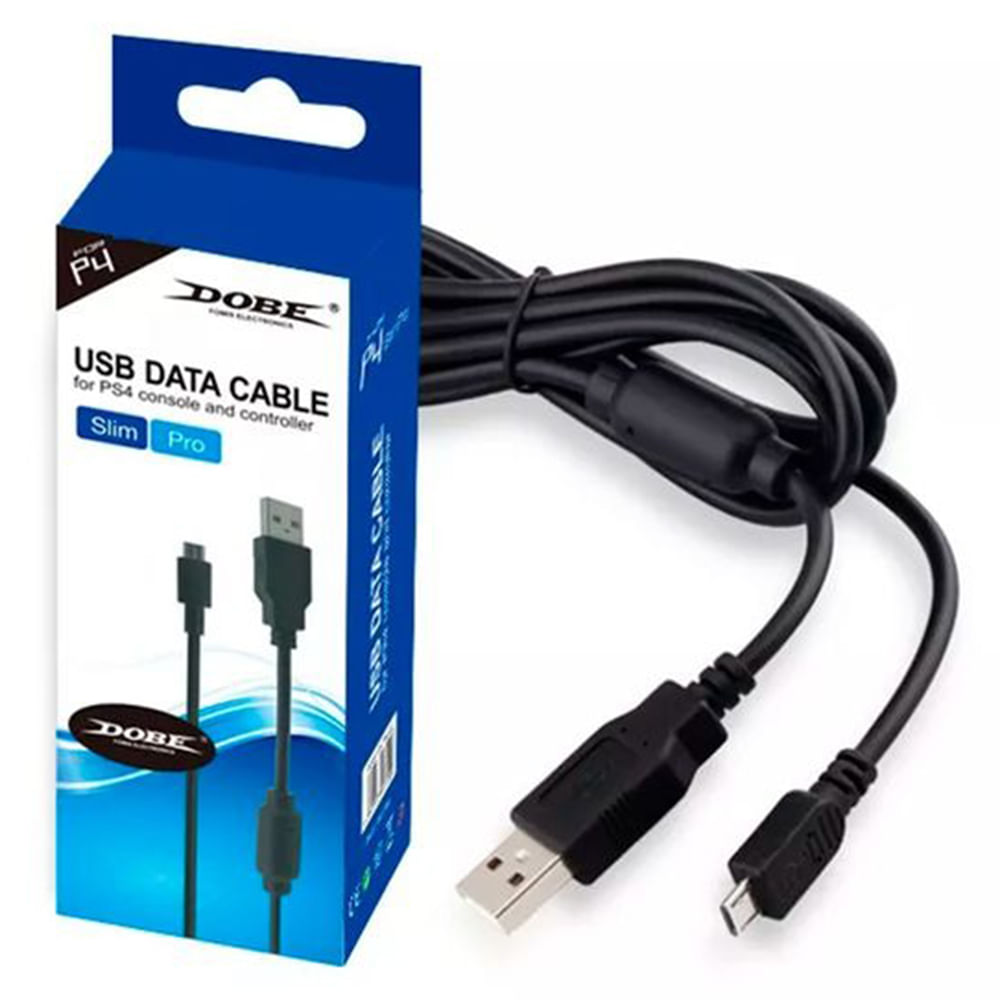 Cable de carga Dobe para mando Dualshock 4 Playstation 4 negro
