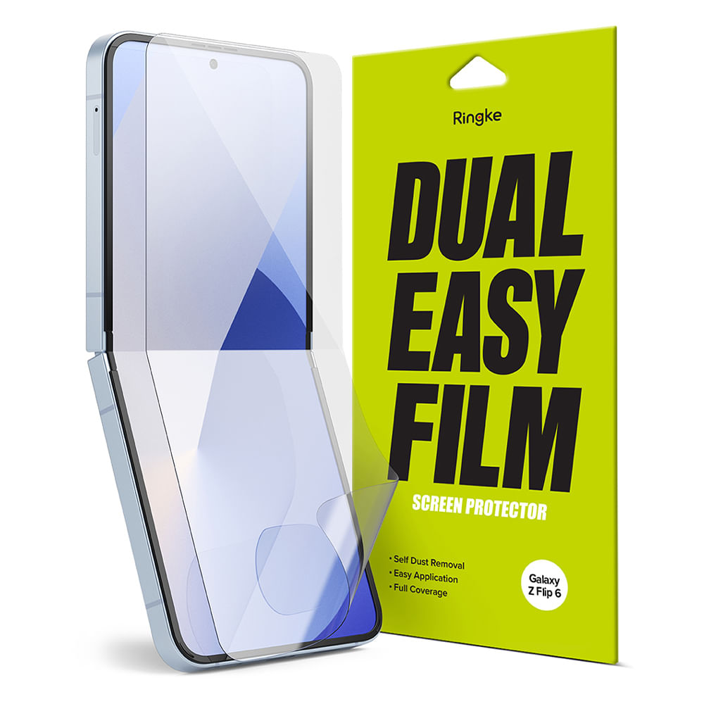 Imagen 1 del producto Protector de pantalla para Galaxy Z Flip 6, dual easy film con instalador, 2 unidades