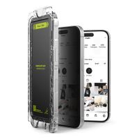 Protector de pantalla anti espía para iPhone 16 Plus / 15 Plus, easy slide con instalador, 2 unidades