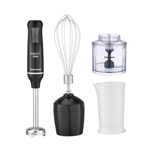 Batidor Taurus Inmersion Robot 500 Plus Inox II, negro + cuchillas de acero inoxidable