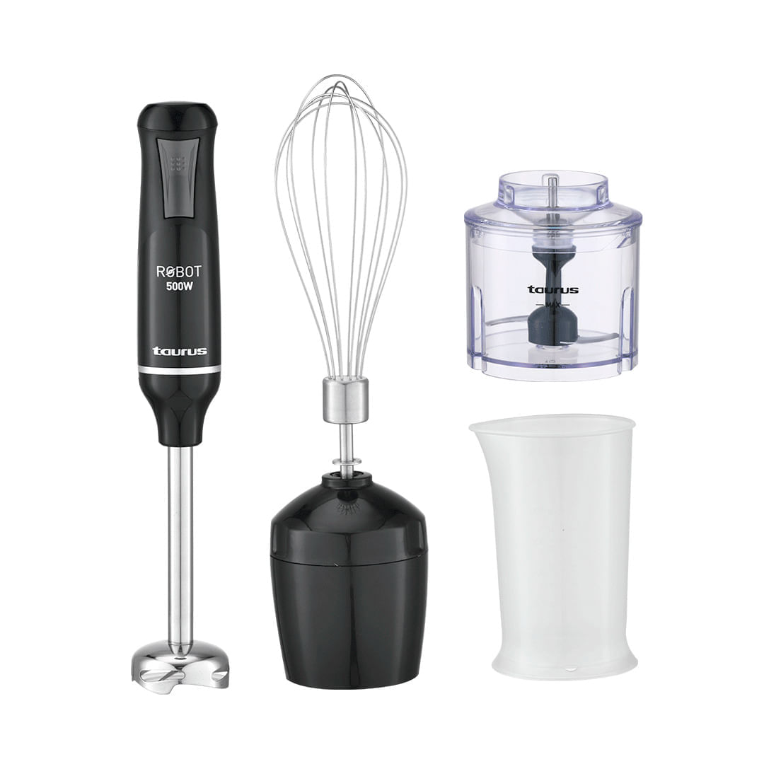 Batidor Taurus Inmersion Robot 500 Plus Inox II, negro + cuchillas de acero inoxidable