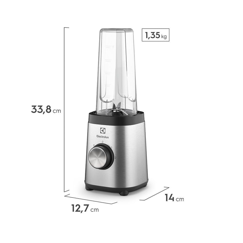 Imagen 2 del producto Licuadora personal Electrolux BSE20 Efficient 320W, 2 velocidades + pulsador, 4 cuchillas desmontables, libre de BPA