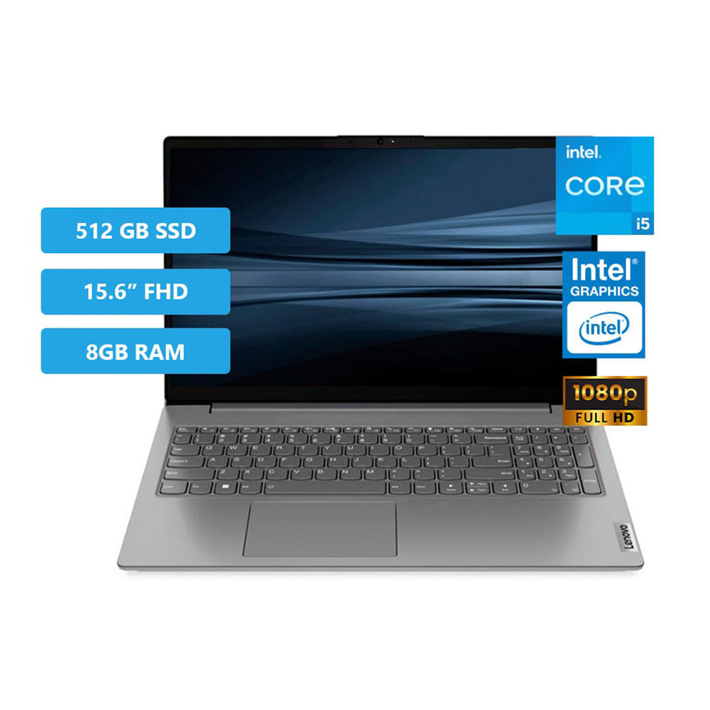 Imagen 2 del producto Laptop Lenovo V15 G4 IRU 15.6"" FHD, Core i5-13420H, 8GB RAM, 512GB SSD, FreeDOS - sin sistema operativo, gris, teclado español