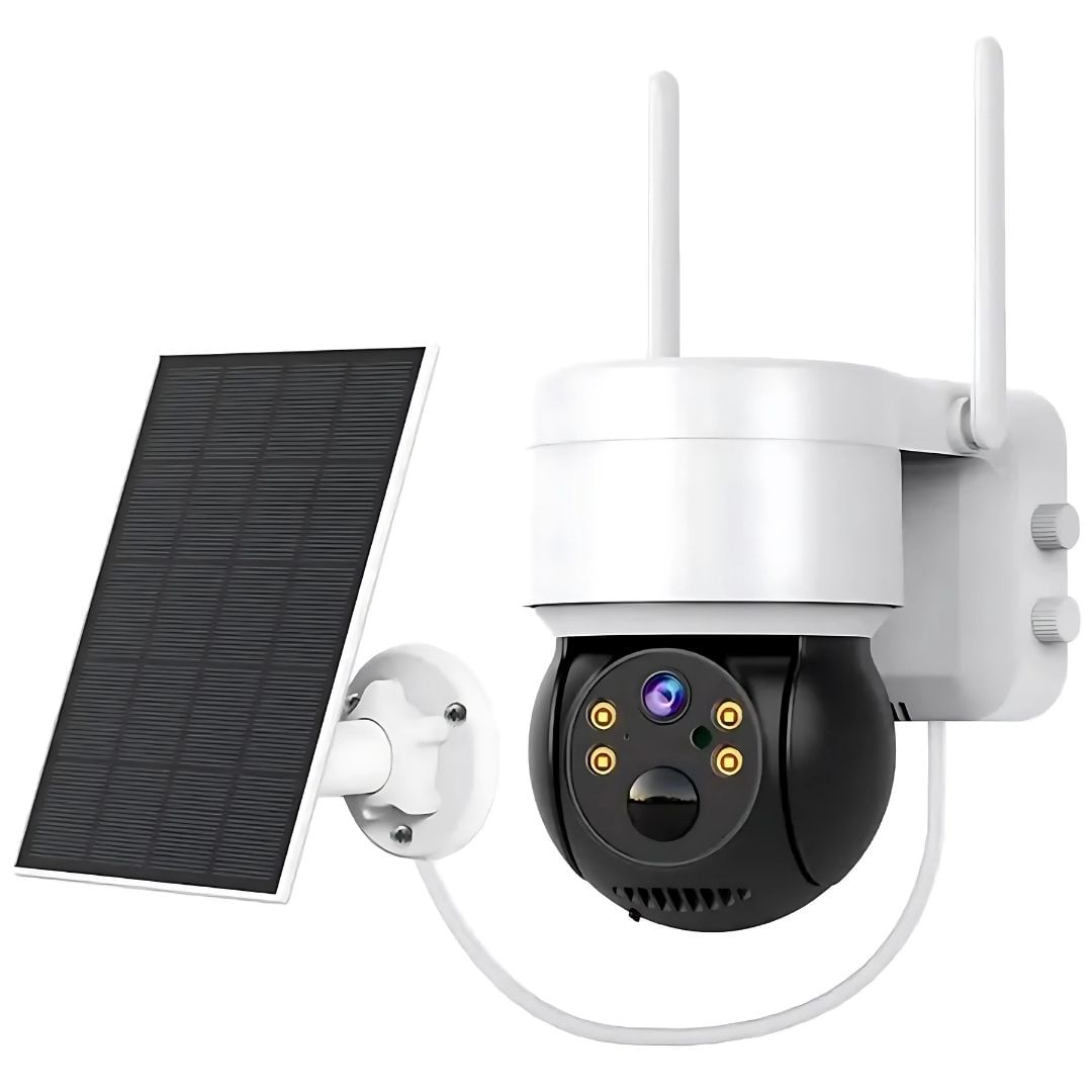 Cámara de Seguridad Wifi con Panel Solar para Exteriores con Alarma - Q6