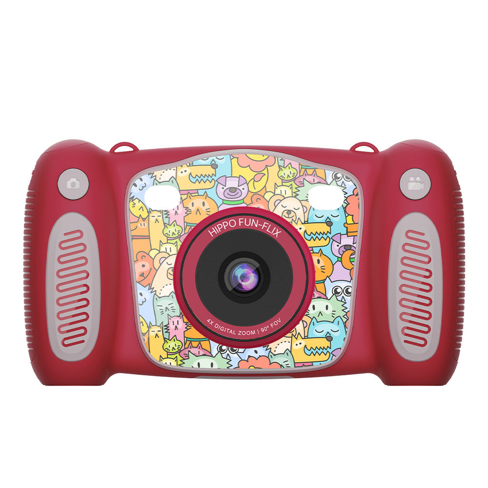 Cámara digital infantil Hippo 0.3MP con juegos, color rosado