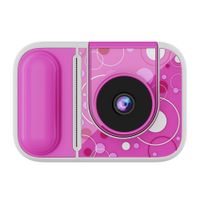 Cámara infantil instantánea Hippo plegable con juegos rosado