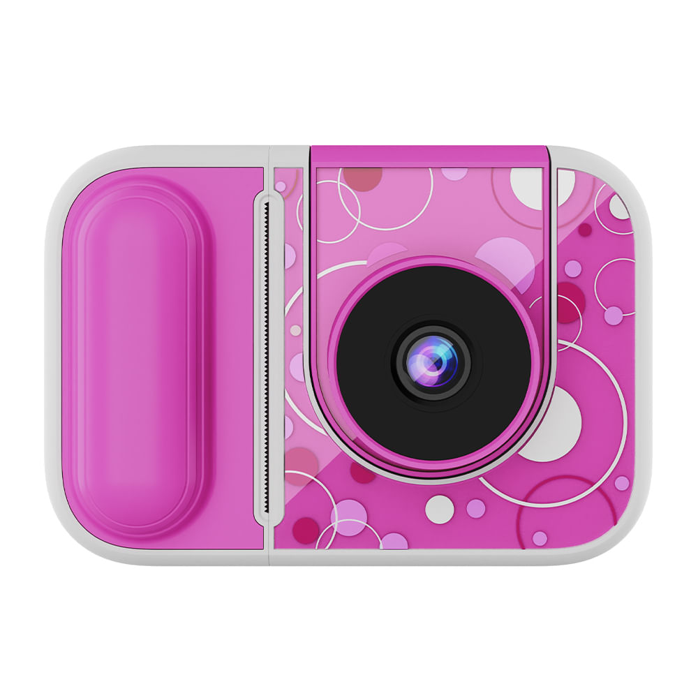 Cámara infantil instantánea Hippo plegable con juegos rosado