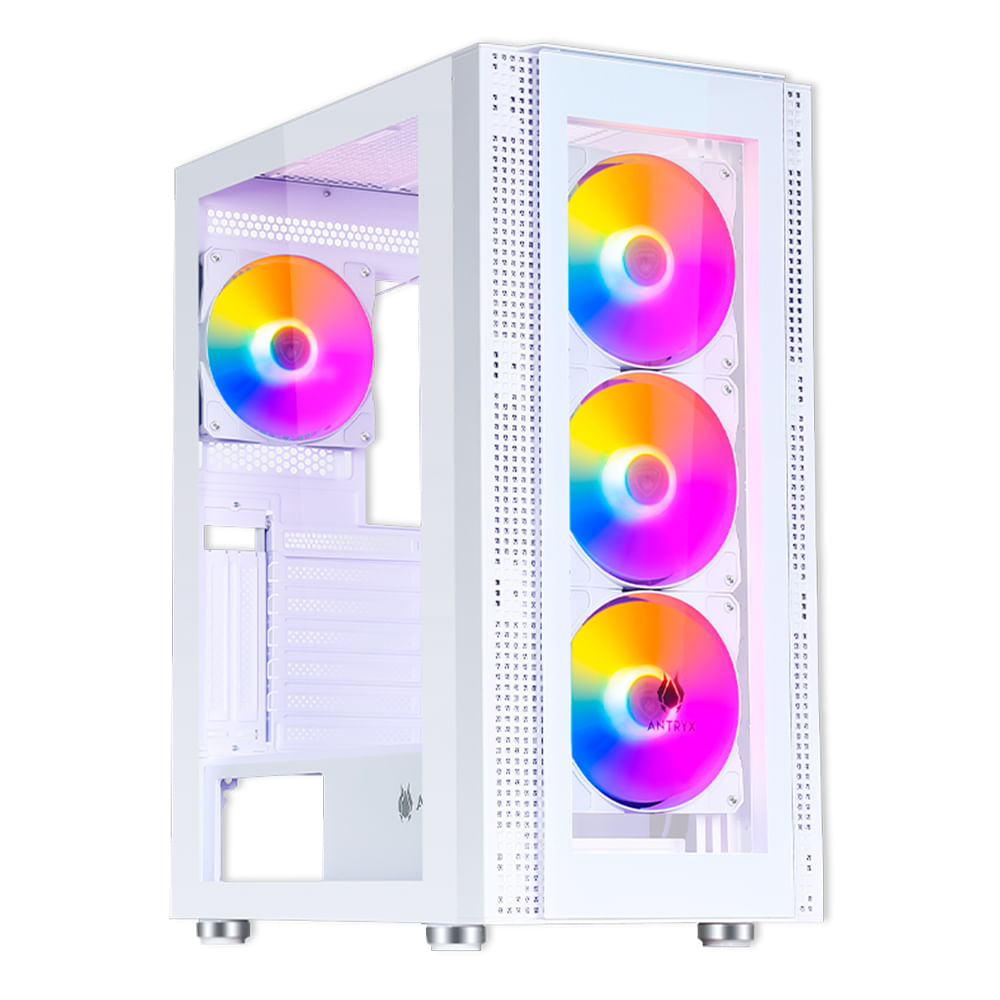 Imagen 1 del producto Gabinete Antryx RX-260 WHITE, USB3.0, FRGB FAN X4, panel lateral de vidrio templado