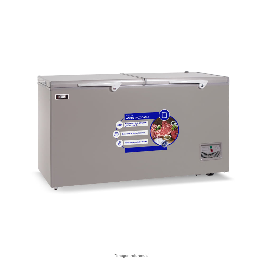 Congeladora Ilumi dual TFI-4402DG, 440 litros, doble función, gris