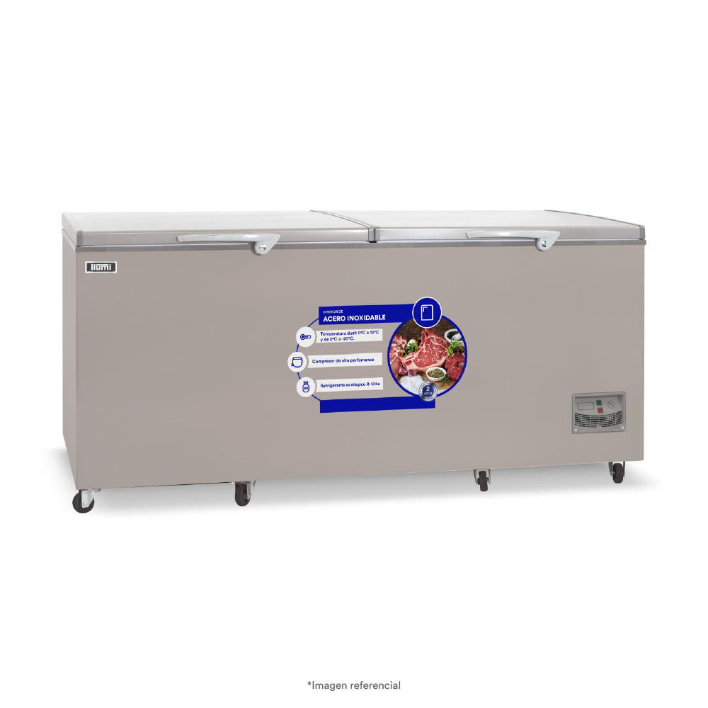 Congeladora Ilumi dual TFI-10002DG capacidad 1000 litros, gris