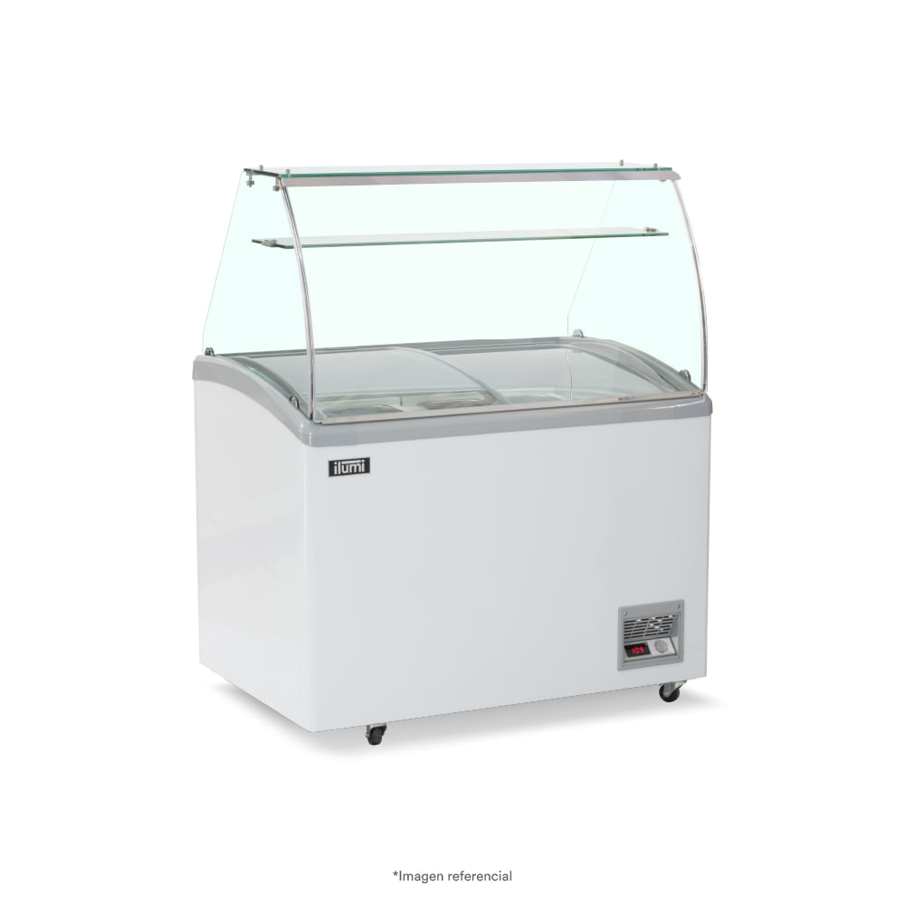 Congelador con pozas para helado Ilumi TF-3200TG capacidad 320 litros, blanco